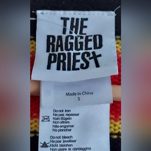 The Ragged Priest Oversized Mixed Stripe Dropped Shoulder Cardigan Size Small - Picture 8 of 9